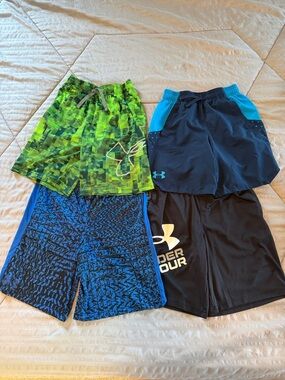 Under Armour Boys Athletic Shorts - Neon Green, Blue, Black